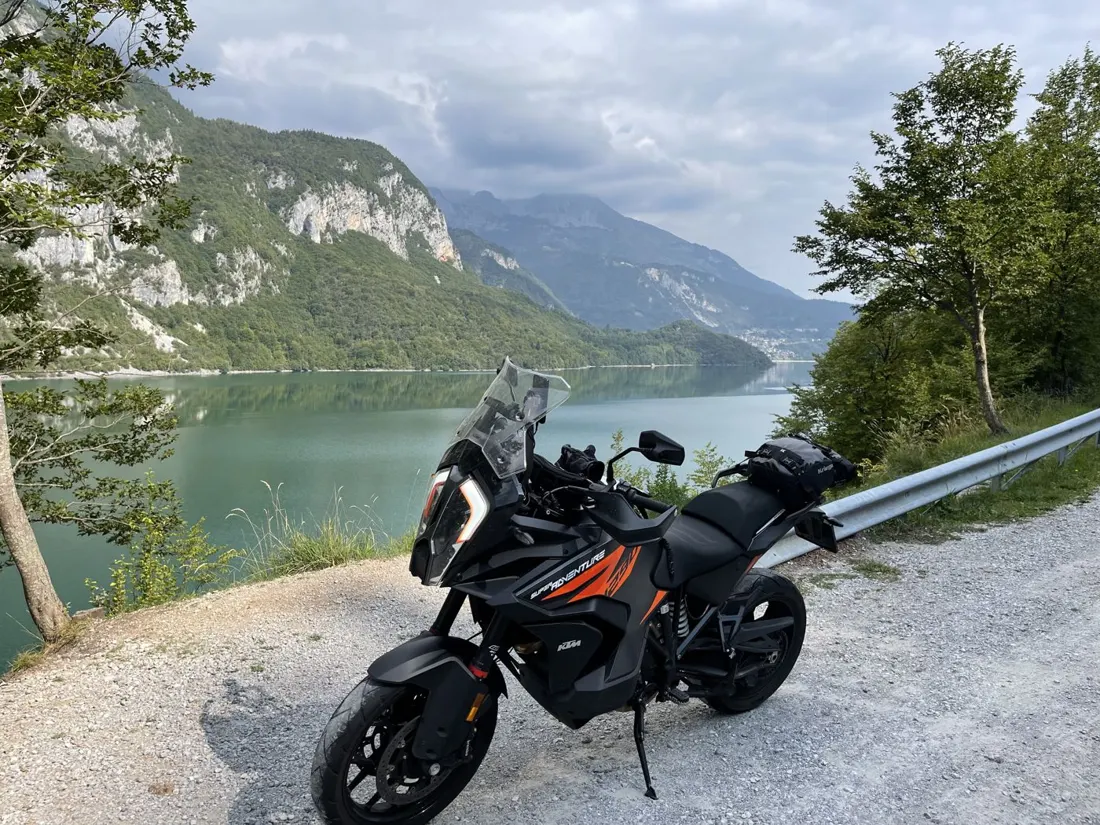 Motorcycle touring through European scenery