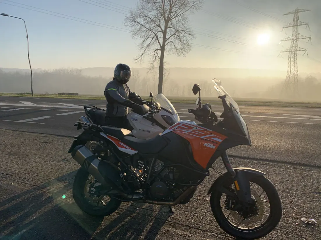 Scenic stop on a European motorcycle trip
