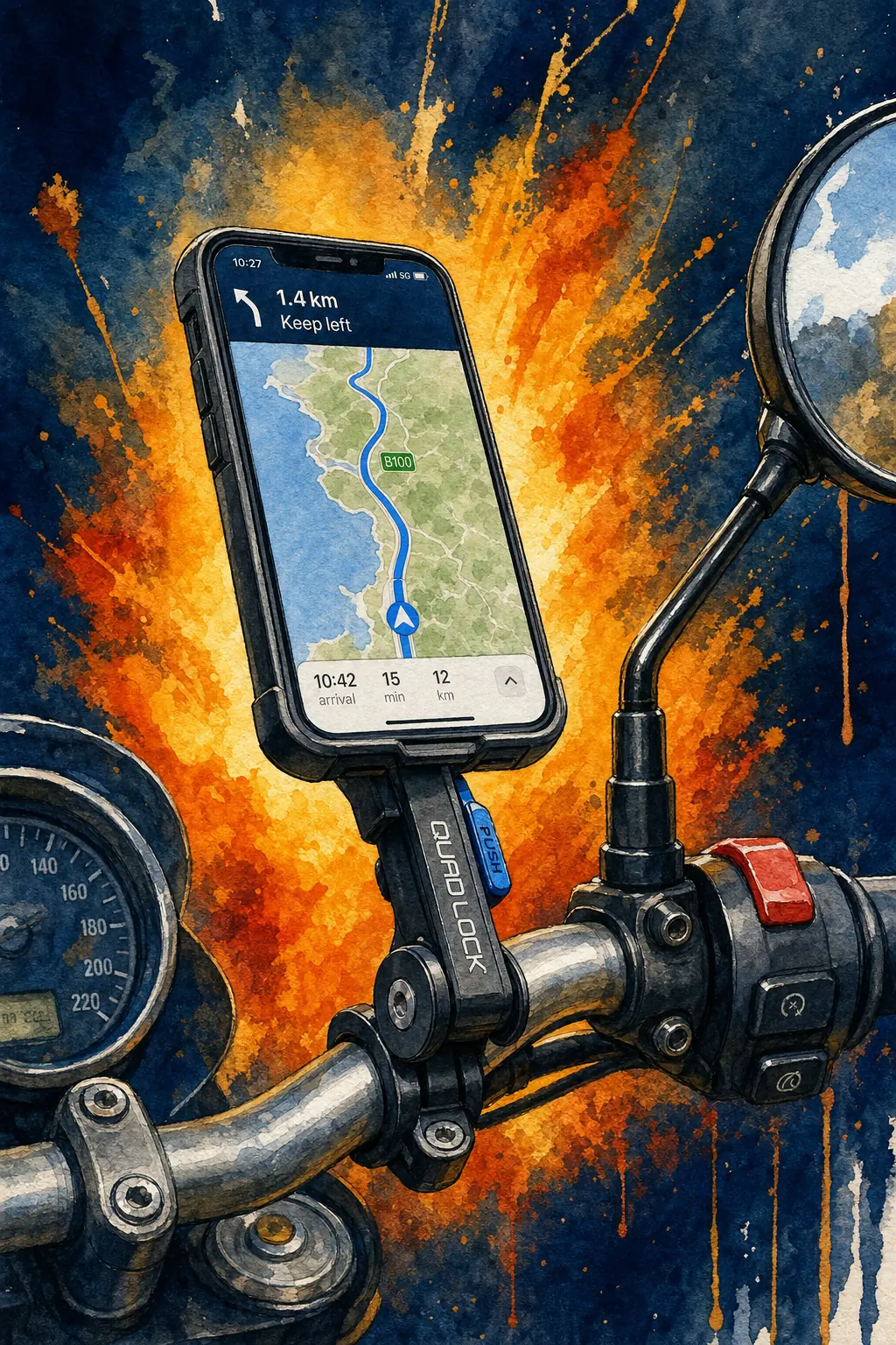 Phone Handlebar Mount by Quad Lock