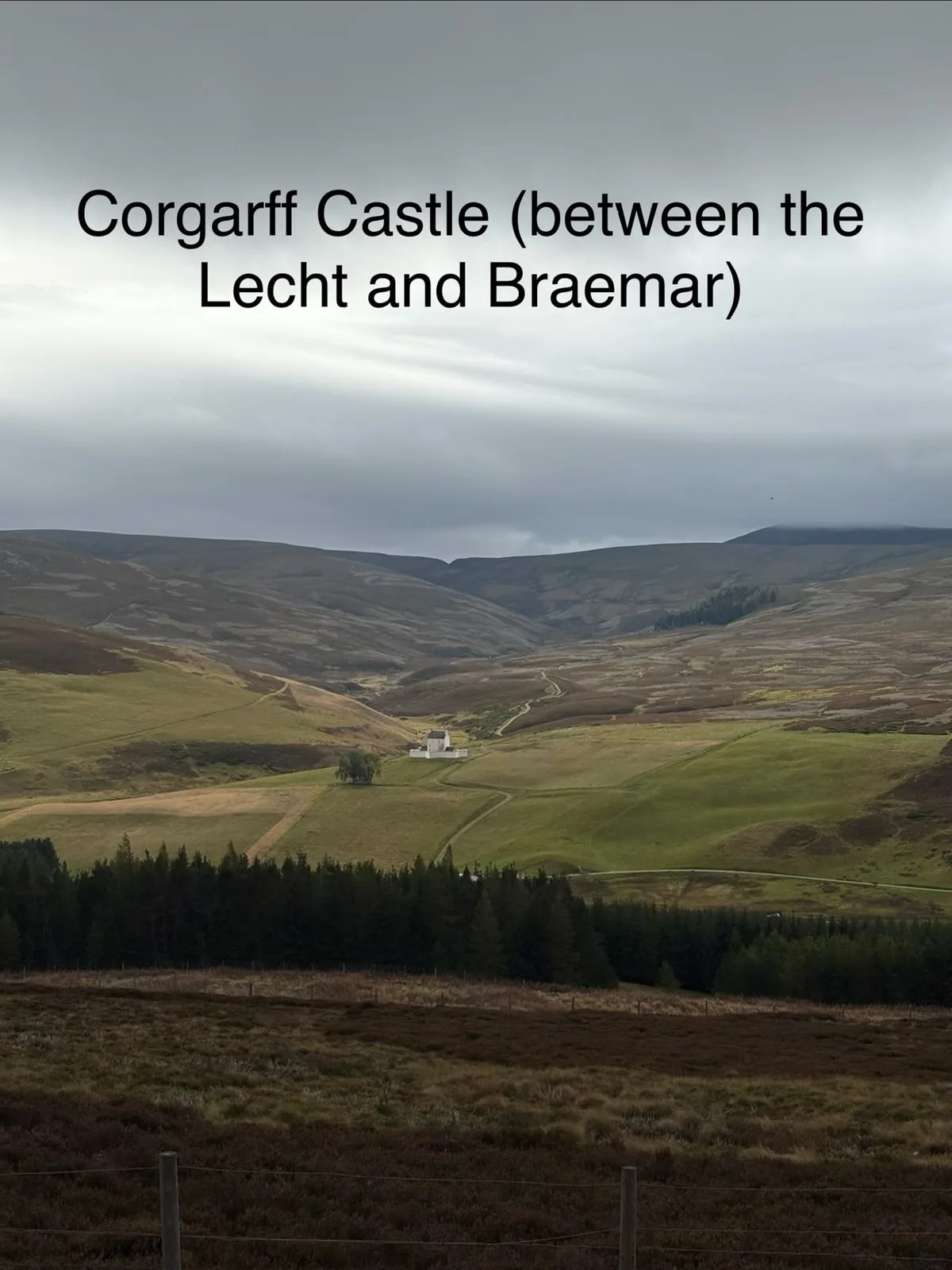 Valley view near Corgarff Castle between the Lecht and Braemar