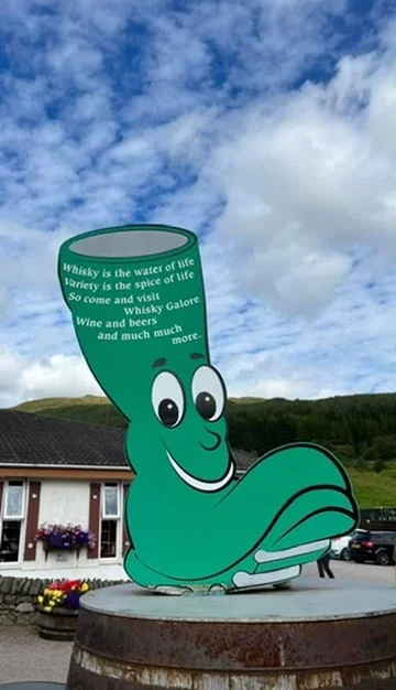 The green welly boot sign at the Green Welly Stop in Tyndrum