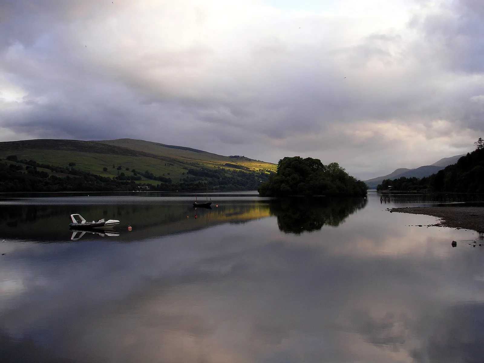 View along Loch Tay from Kenmore in Highland Perthshire