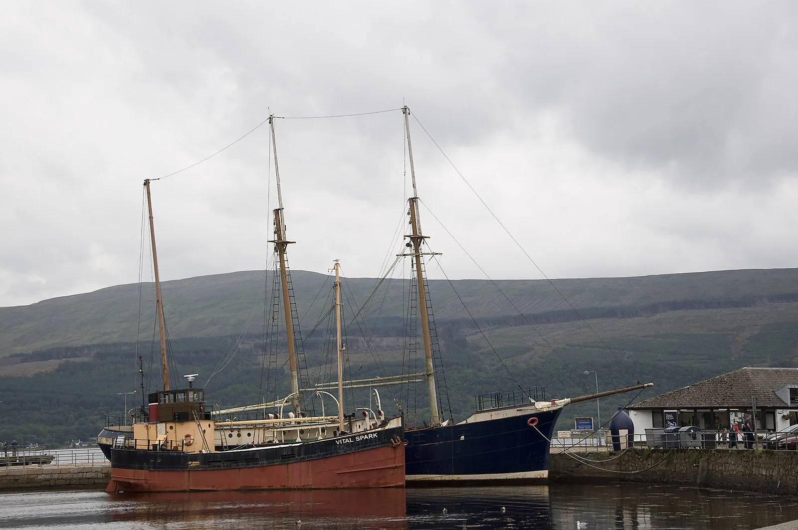 The Clyde puffer Vital Spark moored at Inveraray pier on Loch Fyne