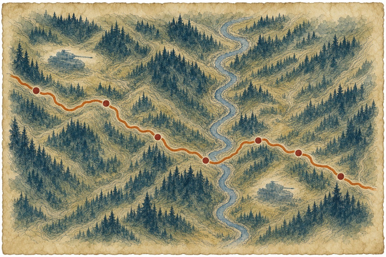 Ardennes Tank Tour route map illustration